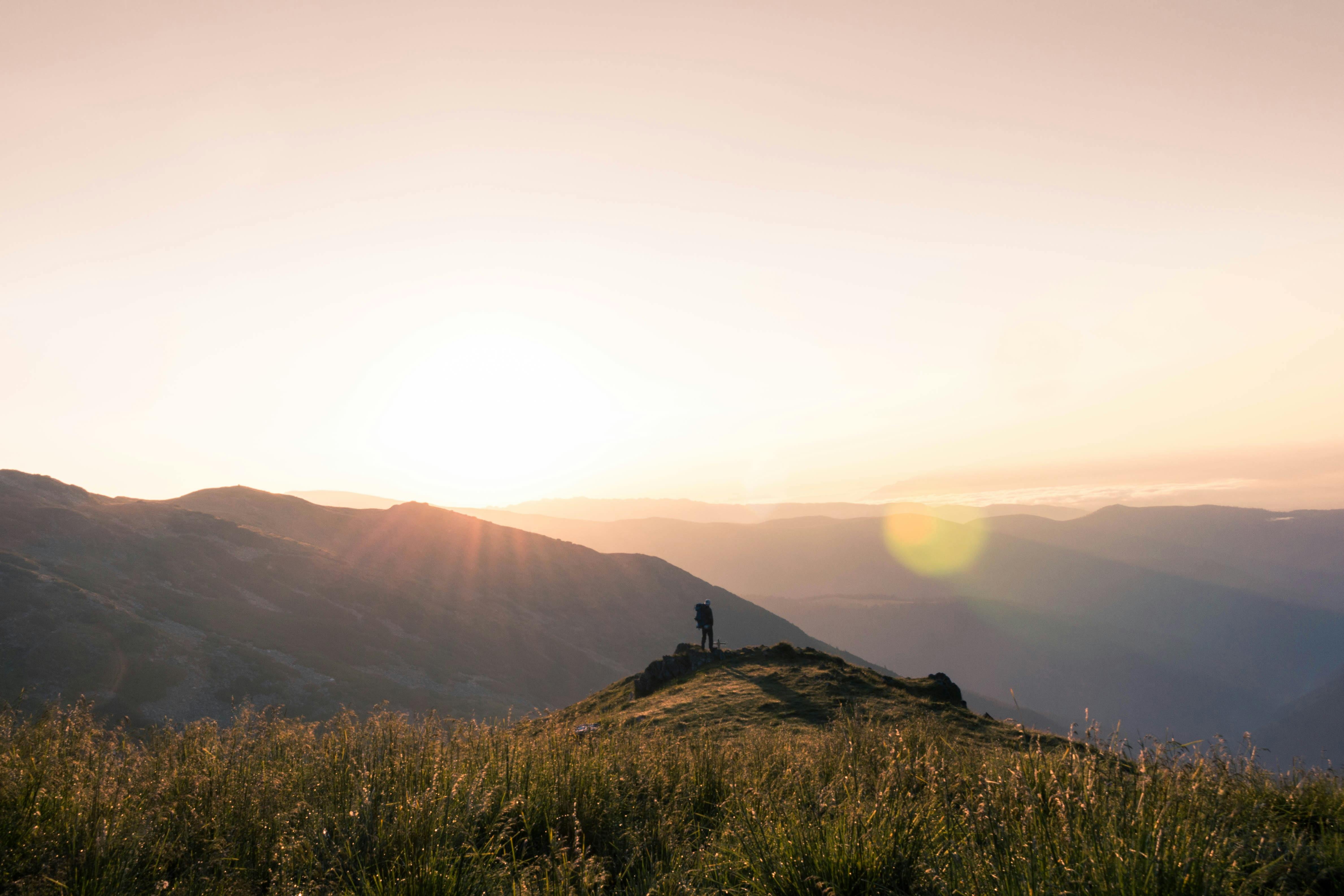 Person on mountain summit